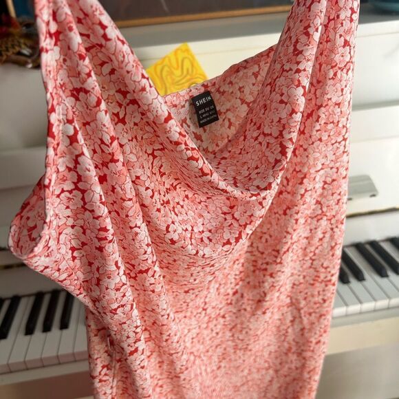SHEIN Pink Floral Pattern Slip Dress L - Picture 15 of 16